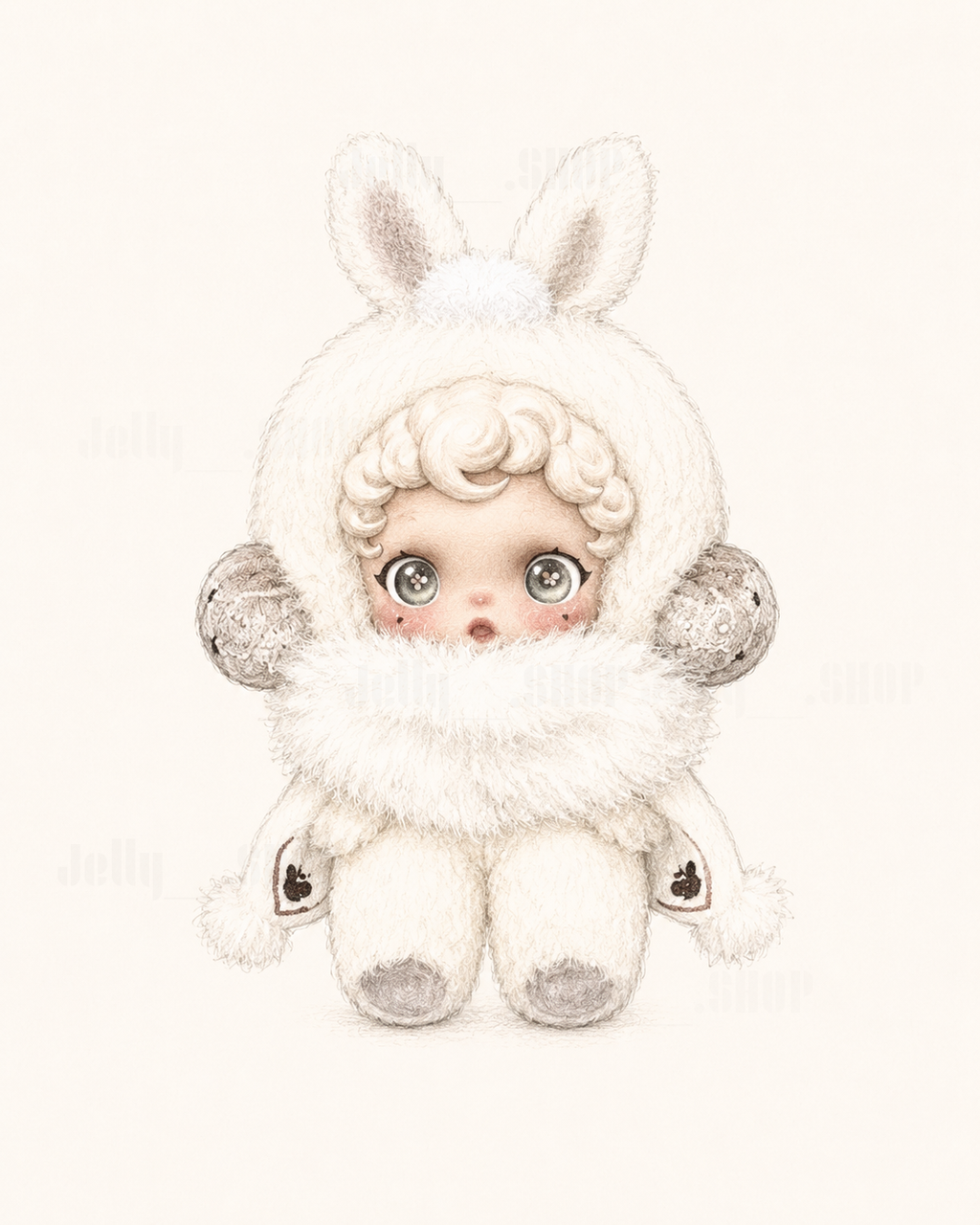 【Pre-owned • Like New】ØSKULLPANDA L’impressionnisme Series Plush Doll — Mist